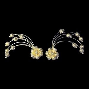Vintage VOGUE MCM Floral “Spray” Gold Toned Clip-On Earrings